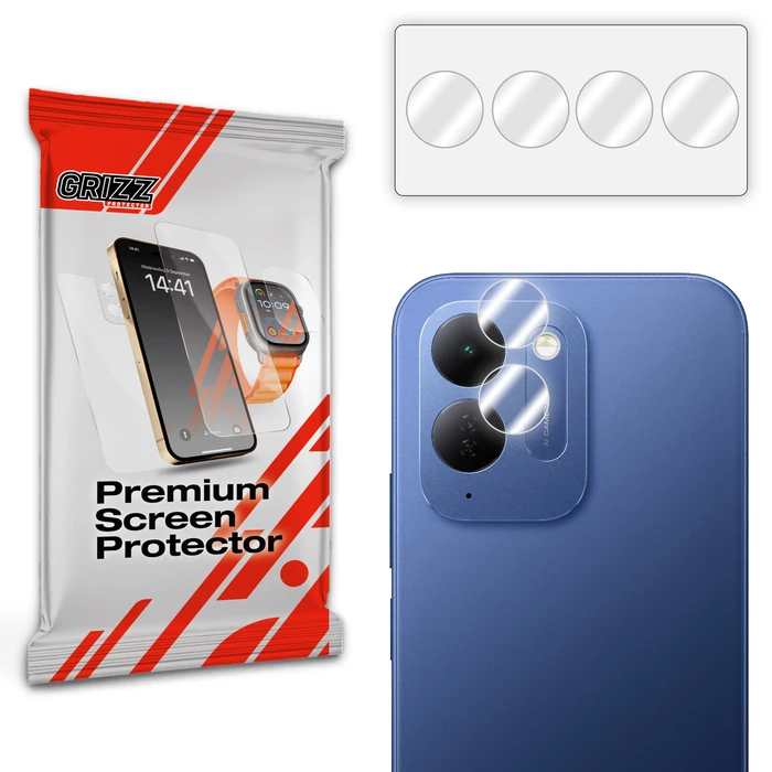GrizzGlass HybridGlass Camera Lens Glass for Poco C95 Pro