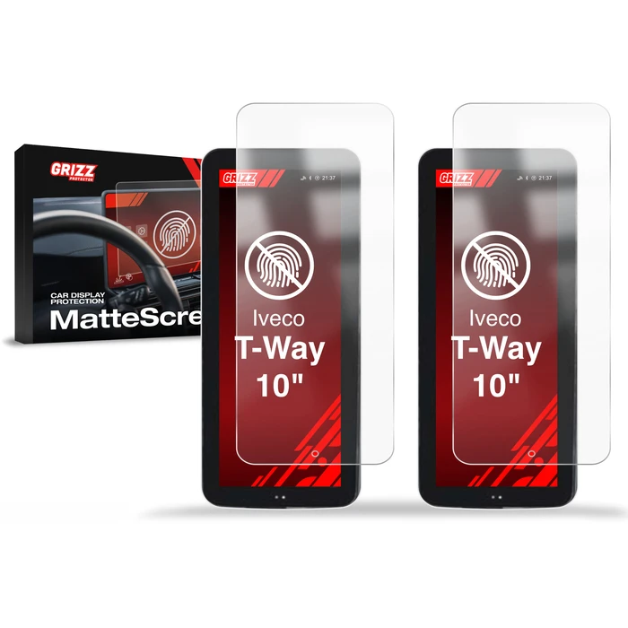 Matte GrizzGlass CarDisplay Protection IVECO T-Way 10" Mirrors (2024-2026) [2in1]