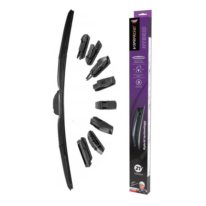 Υαλοκαθαριστήρας Moje Auto Hybrid 92-H21, 21" (525mm), 9 αντάπτορες
