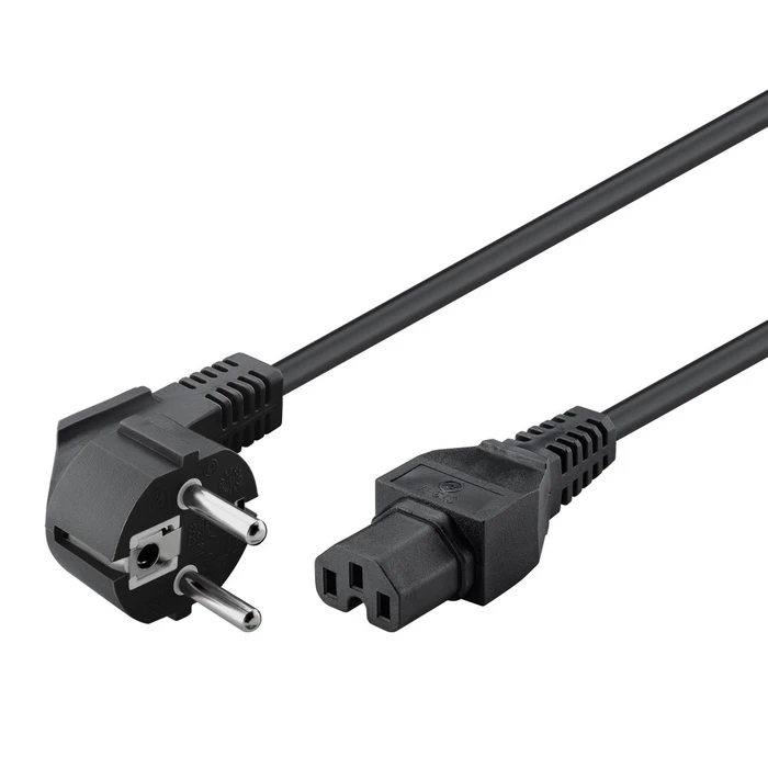 Καλώδιο Τροφοδοσίας Goobay 93277, γωνιακό, 0.75mm², 2m, μαύρο