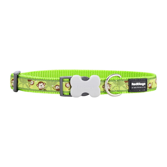 Κολλάρο Σκύλου Red Dingo STYLE MONKEY LIME GREEN 15 mm x 24-36 cm