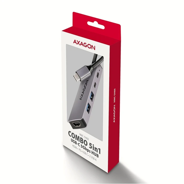 Docking Station Axagon Hmc-5h60 2xusb-A Hdmi4k 1x Usb-C Pd100w Usb-C