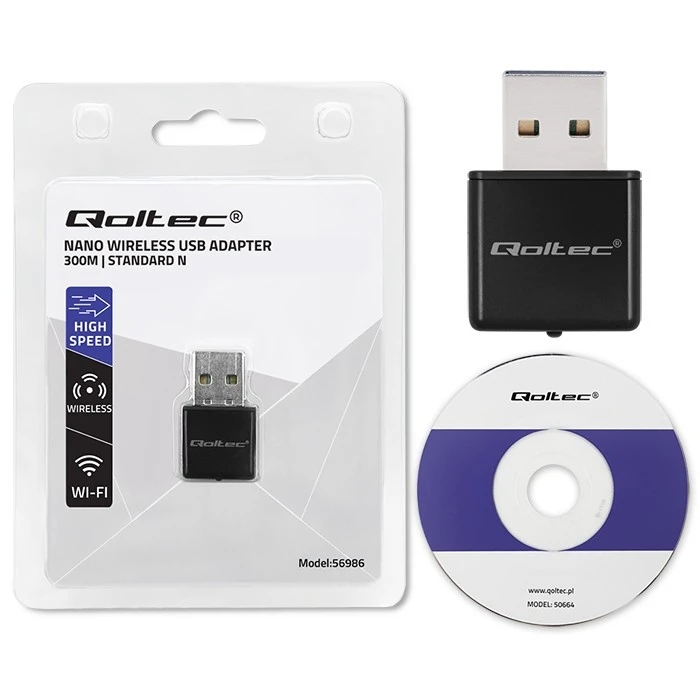 Αντάπτορας Δικτύου Qoltec NANO WiFi mini Standard N,USB 2.0