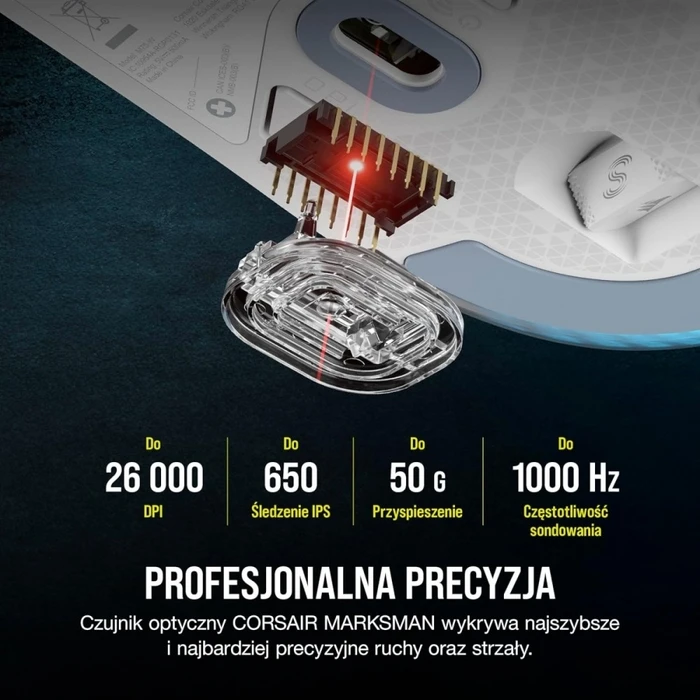 Ποντίκι Gaming Ασύρματο Corsair M75 White Rgb