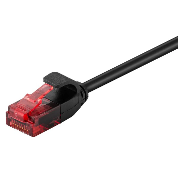 Καλώδιο Δικτύου Goobay 93713, CAT 6 U/UTP, slim, copper, 0.5m, μαύρο