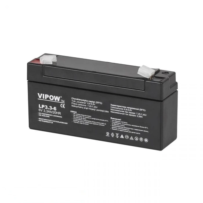 Μπαταρία Μολύβδου Vipow GEL 6V 3.3Ah 134x34x60mm
