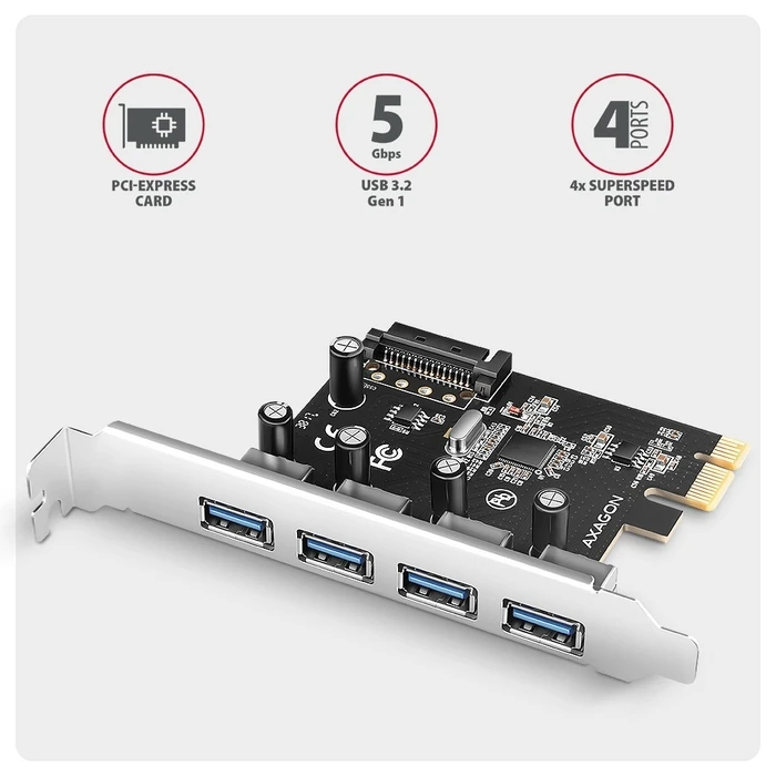 Κάρτα PCIe Pceu-430rs Kontroler , 4x Port Usb Uasp