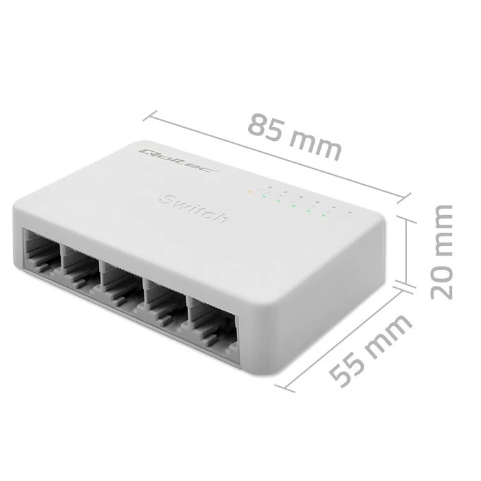 Network Switch Qoltec 5xRJ45 port 1000Mbps LAN