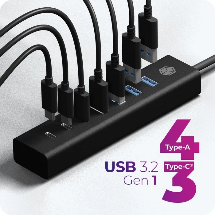 USB Hub Icy Box IB-HUB1737-C3 7-Port USB 3.2 Gen 1