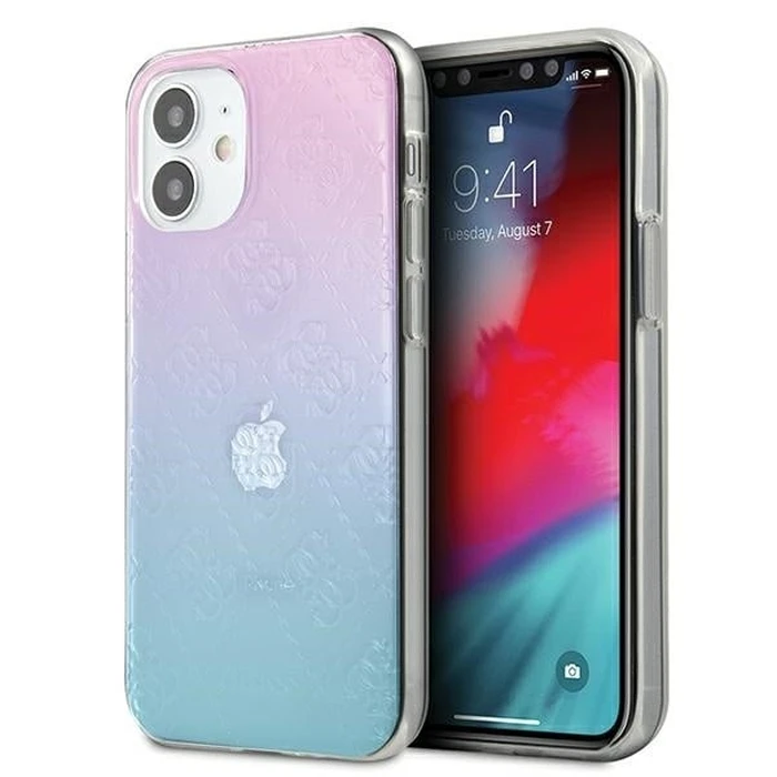 Guess GUHCP12S3D4GGBP Apple iPhone 12 mini blue&pink hardcase 4G 3D Pattern Collection