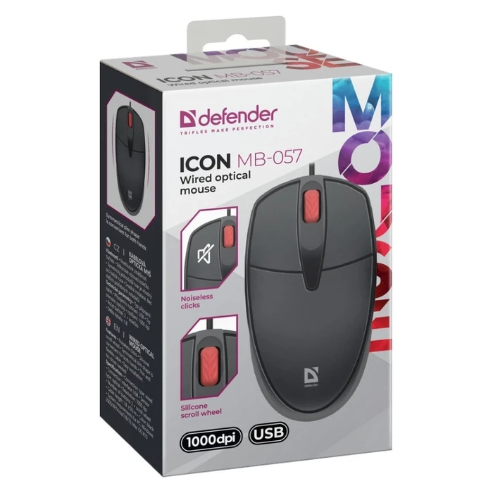 Ποντίκι Ενσύρματο Defender Silent Clic K Icon Mb-057 Black