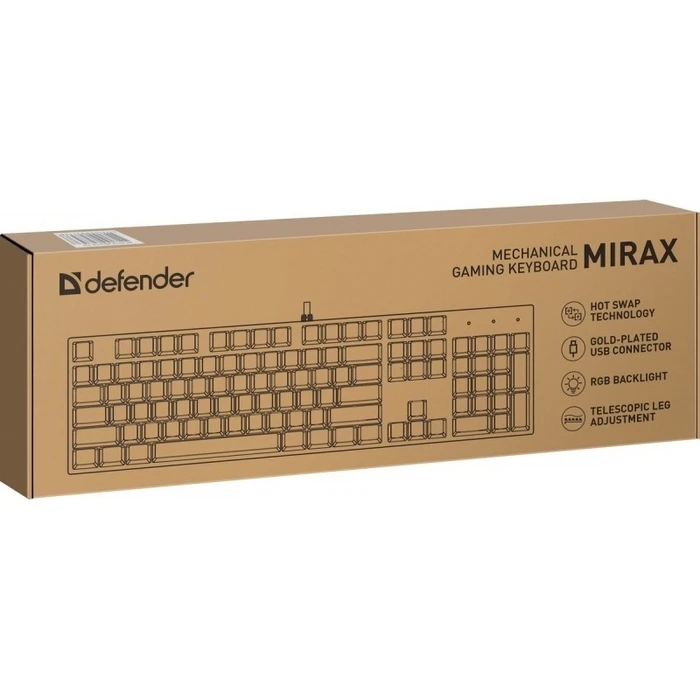 Gaming Πληκτρολόγιο Ενσύρματο Defender Mechanic Mirax Gk-352