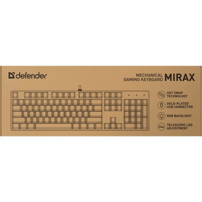 Gaming Πληκτρολόγιο Ενσύρματο Defender Mechanic Mirax Gk-352