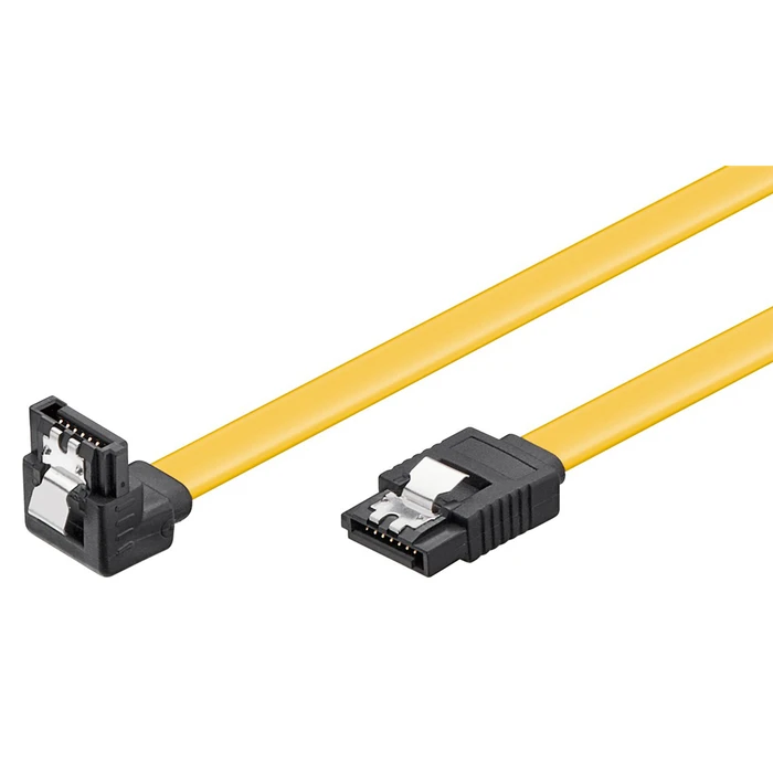 Καλώδιο SATA Goobay 95020, γωνιακό, 6Gbps, 0.5m, κίτρινο