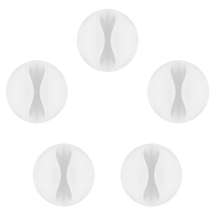 Οργανωτές Καλωδίων Goobay Σιλικόνης 95183, 1 θέση, Φ7.8mm, λευκό, 5τμχ