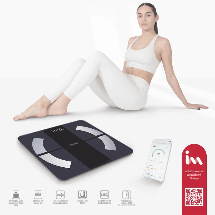 Ζυγαριά Smart Fit Body 2 - Μαύρο (AMILA)