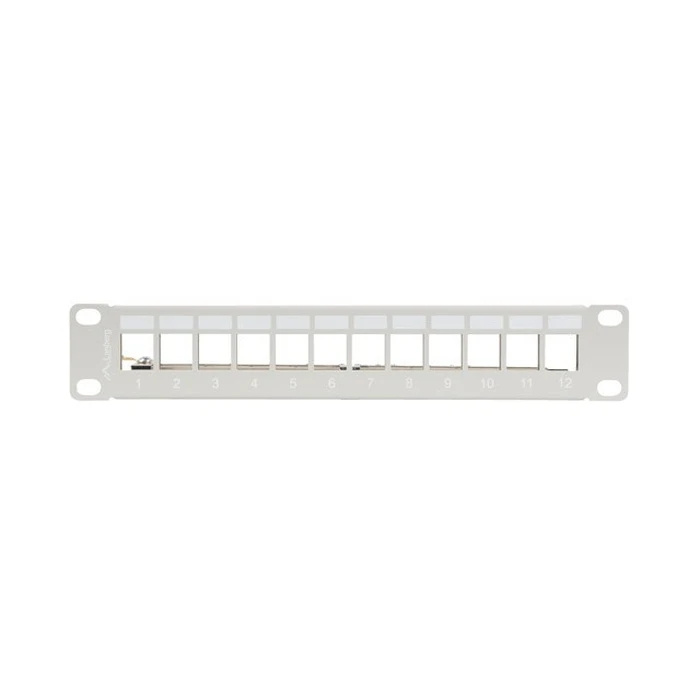 Patch Panel Lanberg 12 Port 1U 10 inch FTP for keystone modules, Gray