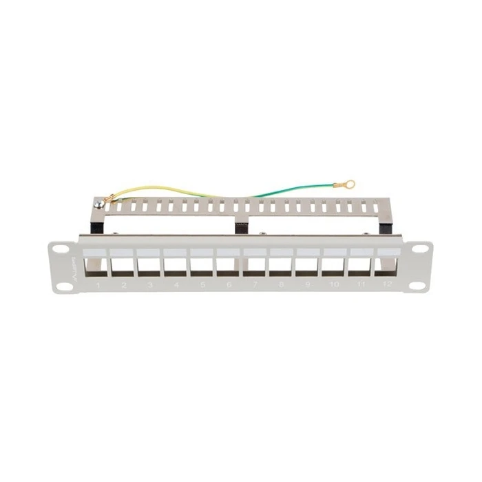 Patch Panel Lanberg 12 Port 1U 10 inch FTP for keystone modules, Gray