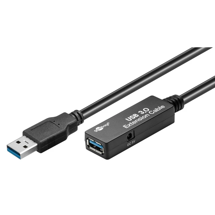 Καλώδιο USB Goobay προέκτασης USB 3.0 95727, active, 5Gbps, 5m, μαύρο