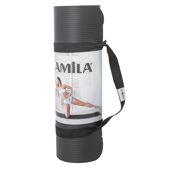 Στρώμα Γυμναστικής Amila NBR 15mm 90Kg 183cm Μαύρο