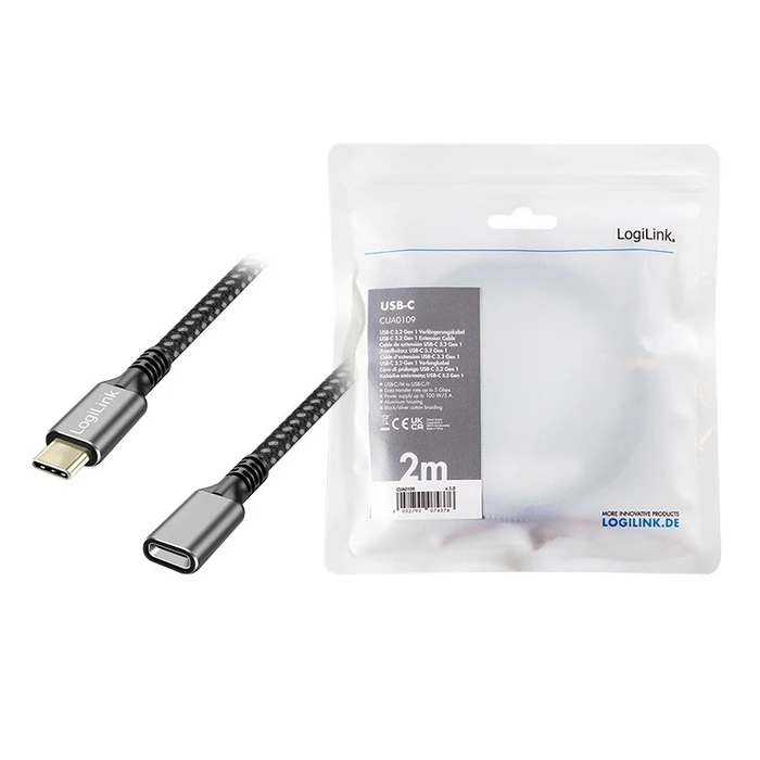 Καλώδιο USB Logilink 3.2 Gen1 Type-C to USB-C/F, PD, 2m