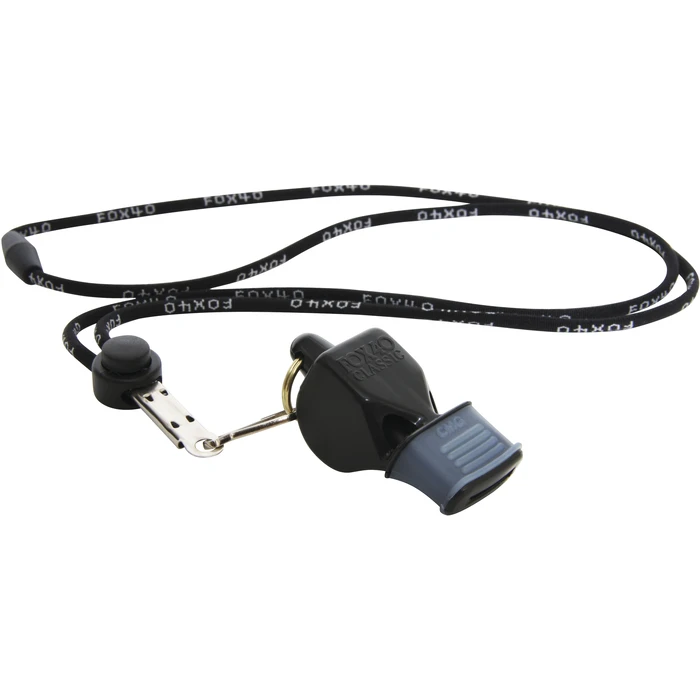 Σφυρίχτρα Fox40 Classic CMG Official Μαύρη με Κορδόνι