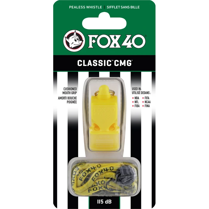 Σφυρίχτρα Fox40 Classic CMG Official Κίτρινη με Κορδόνι
