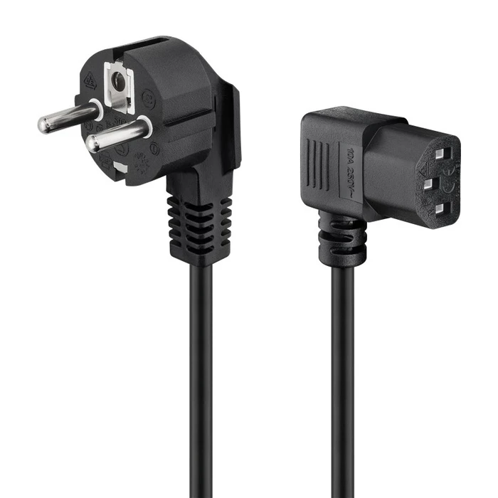 Καλώδιο Τροφοδοσίας Goobay 96032, γωνιακό, 1mm², 3m, μαύρο