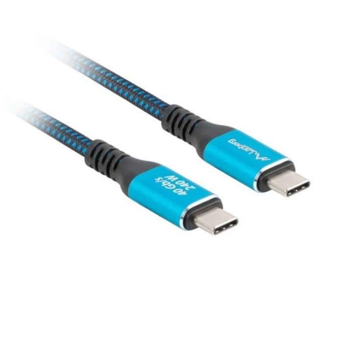 Καλώδιο USB Lanberg USB-C M/M USB4 1.5M 240W 60HZ black and blue