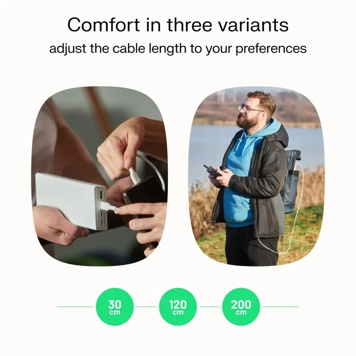 Καλώδιο USB Green Cell USB-C PowerStream 100W braid 1,2m White