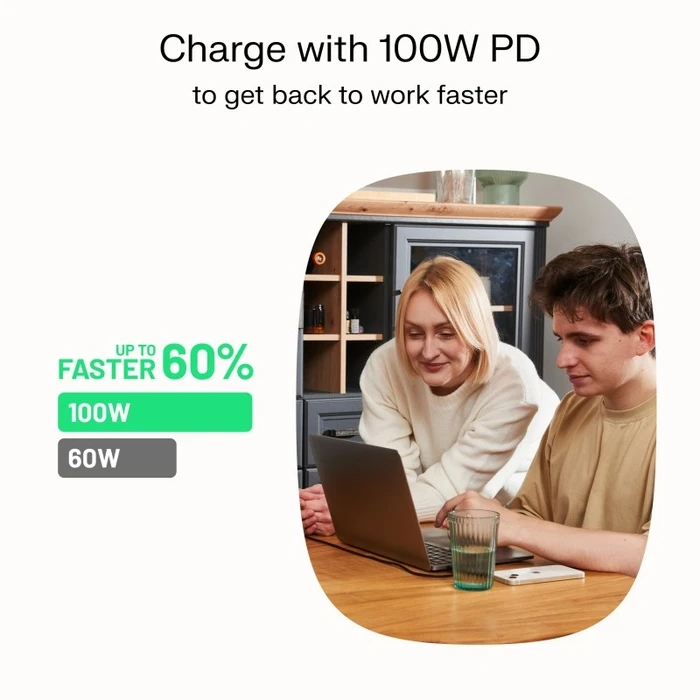 Καλώδιο USB Green Cell USB-C PowerStream 100W braid 1,2m White