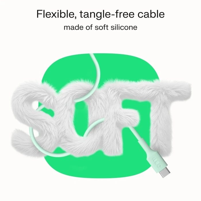 Καλώδιο USB Green Cell USB-C PowerFlex 100W silicone 1.2m Green