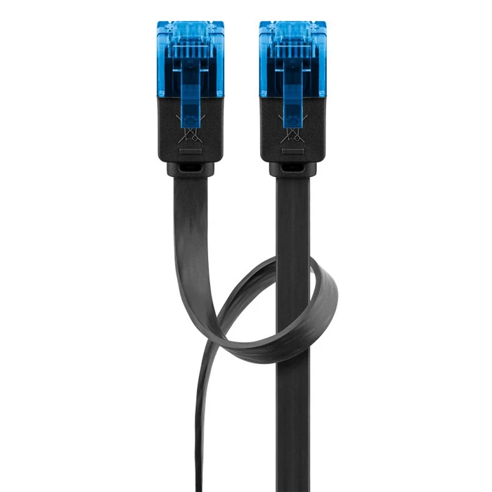 Goobay Flat U/UTP Cat.6a (Gigabit) Καλώδιο Δικτύου Ethernet 0.5m Μαύρο 96301