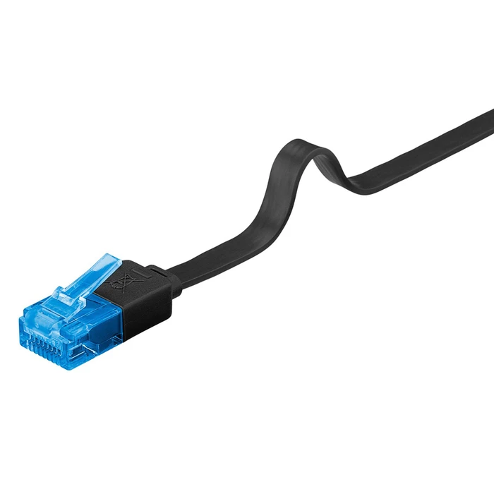 Goobay Flat U/UTP Cat.6a (Gigabit) Καλώδιο Δικτύου Ethernet 0.5m Μαύρο 96301