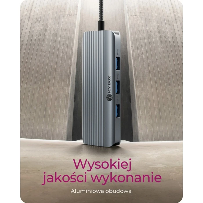 Docking Station Icy Box IB-DK4034a-CPD 6in1, HDMI,USB,PD,LAN