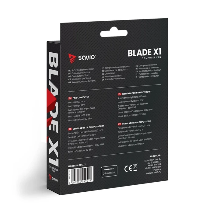 Case Fan 12cm Savio Fan BLADE 4-pin