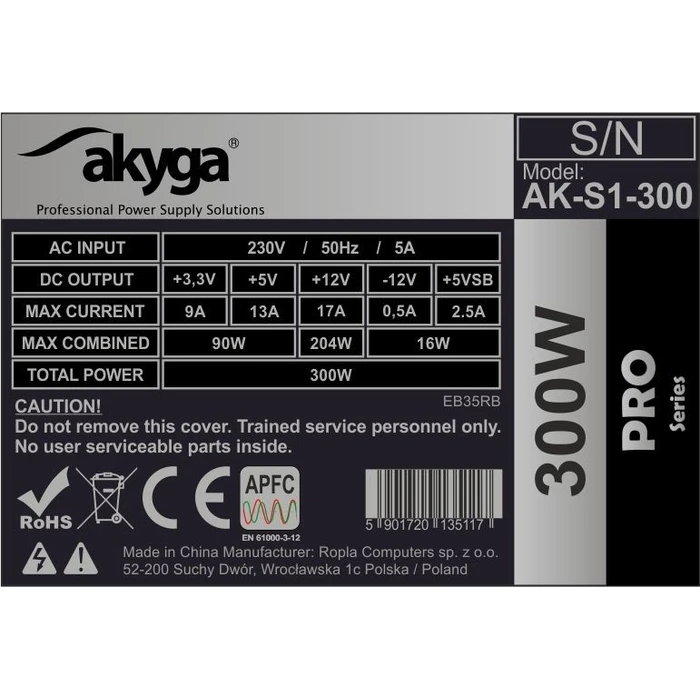 Τροφοδοτικό 300W Akyga TFX