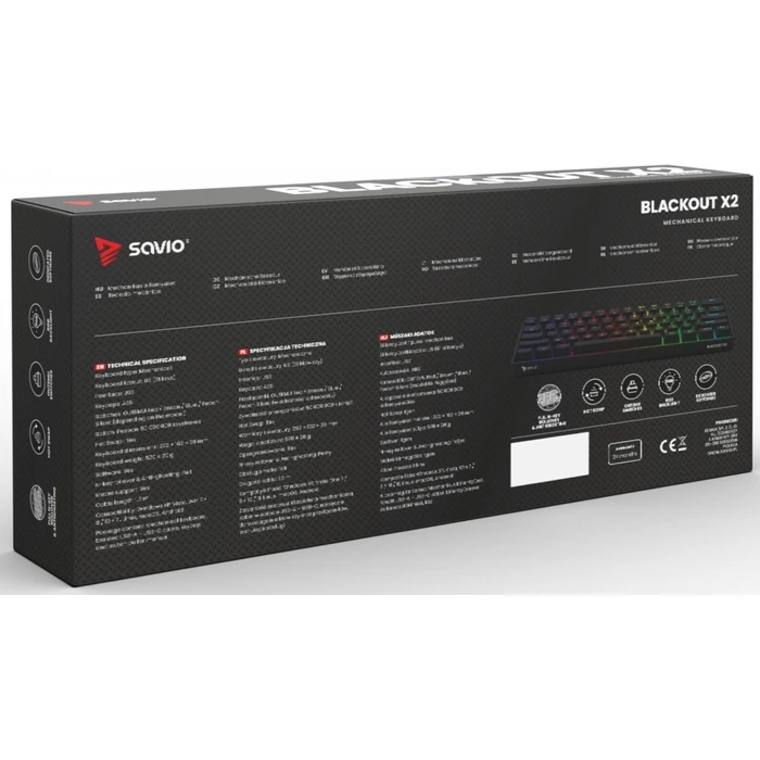 Gaming Πληκτρολόγιο Savio Mechanical Blackout X2 OUTEMU Brown, Hot Swap