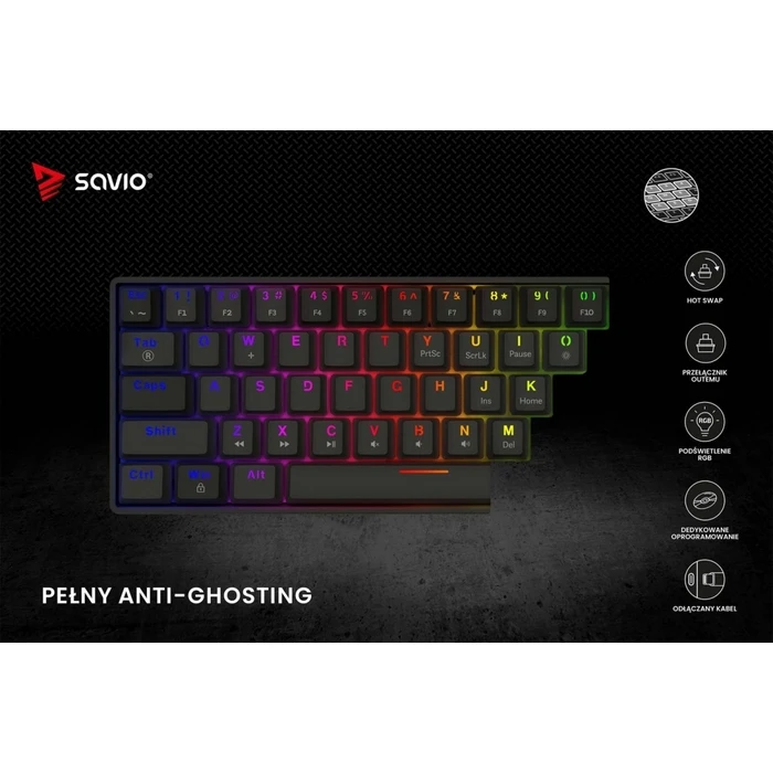 Gaming Πληκτρολόγιο Savio Blackout X2 PEACH