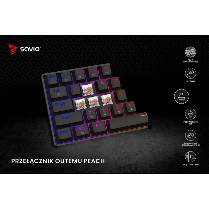 Gaming Πληκτρολόγιο Savio Blackout X2 PEACH