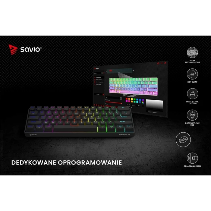 Gaming Πληκτρολόγιο Savio Blackout X2 PEACH