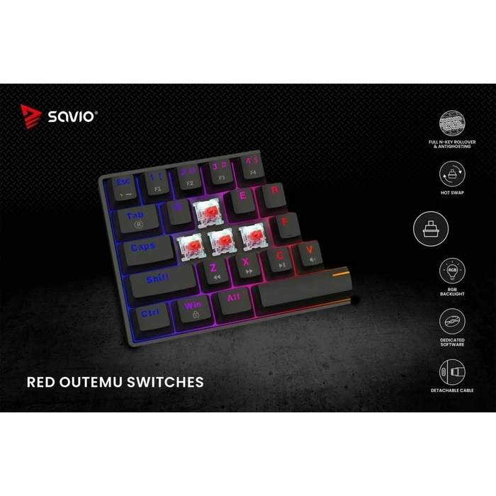 Gaming Πληκτρολόγιο Savio Blackout X2 RED
