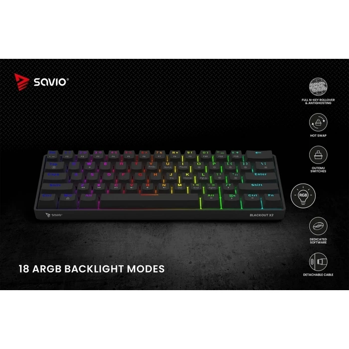 Gaming Πληκτρολόγιο Savio Blackout X2 RED
