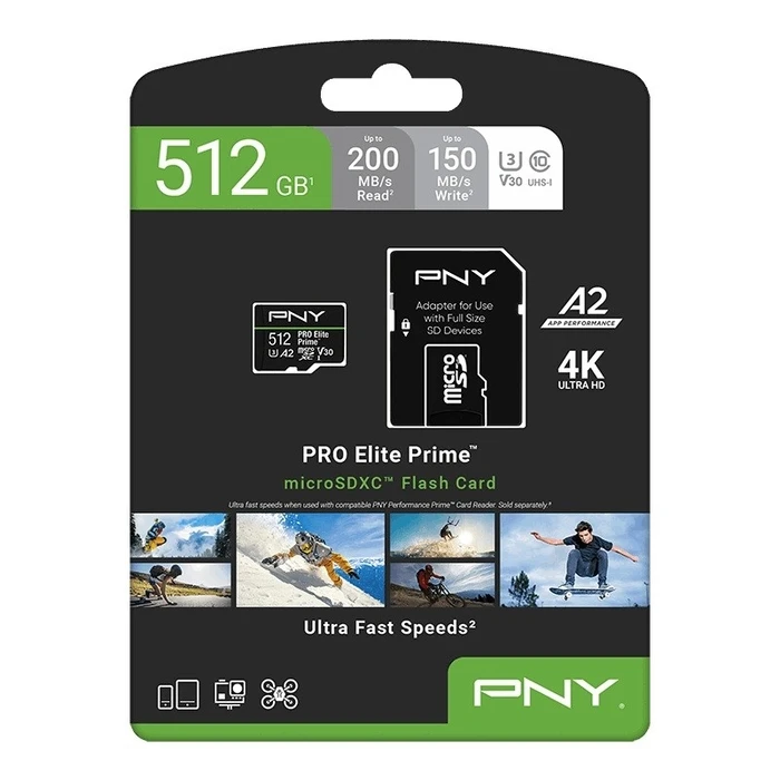 Κάρτα Μνήμης microSDXC 512GB PNY Elite Prime + Adapter SD