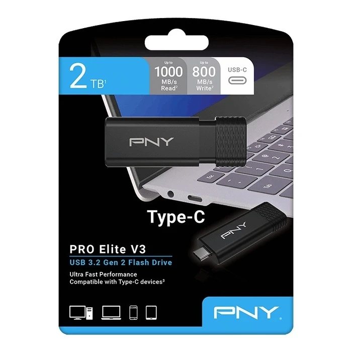 USB Flash 2TB PNY Pendrive ProElite V3 USB-C 3.2