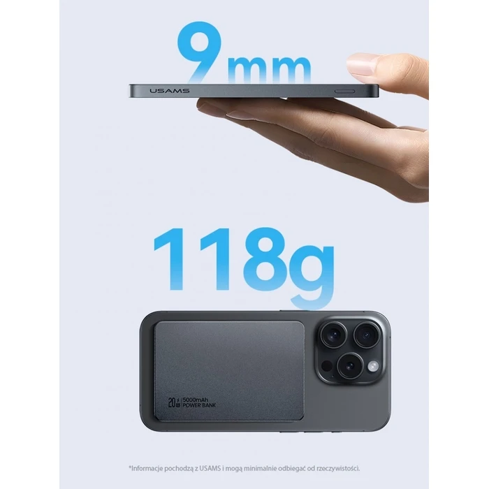 Power Bank Usams Powerbak 5000mAh 20W induction Magsafe White