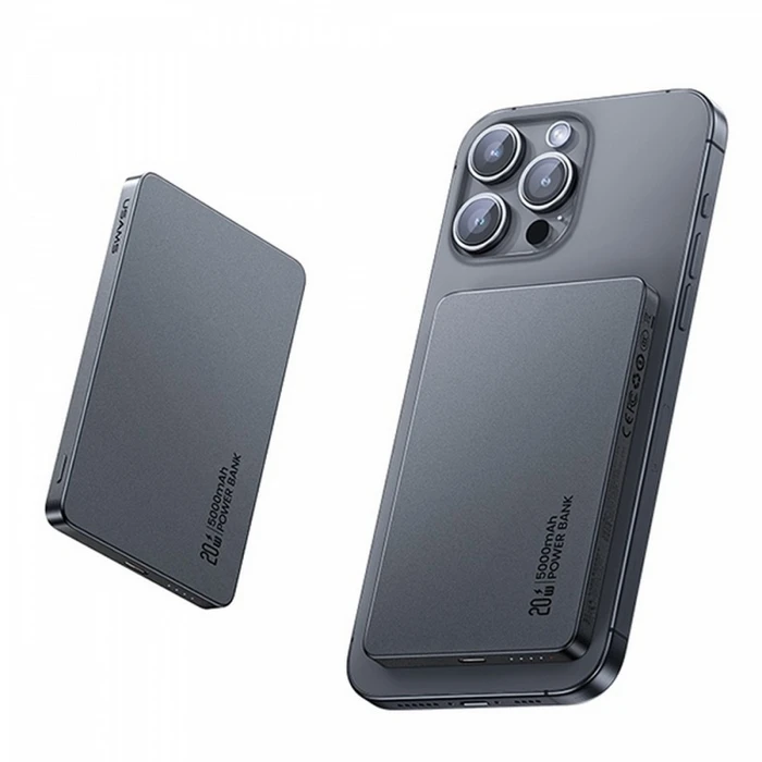 Power Bank Usams Powerbak 5000mAh 20W induction Magsafe White