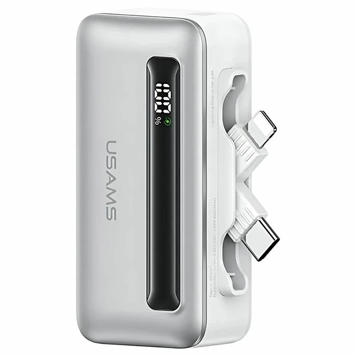 Power Bank Usams 4500mAh 20W USB-C/Lightning silver