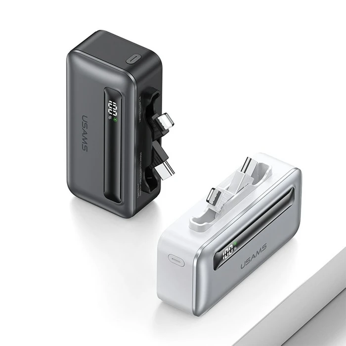Power Bank Usams 4500mAh 20W USB-C/Lightning silver