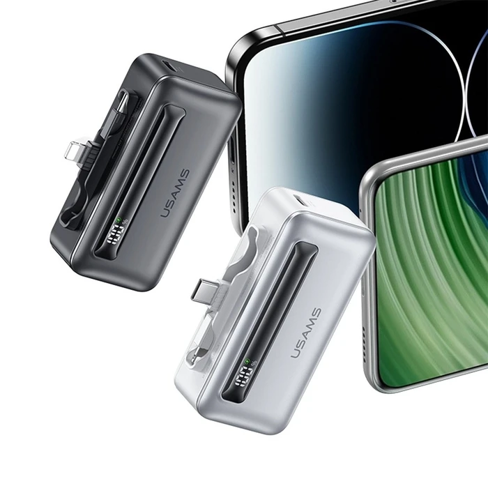 Power Bank Usams 4500mAh 20W USB-C/Lightning silver